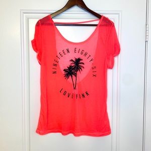 PINK Victoria's Secret Graphic Women's Top - Bright Pink